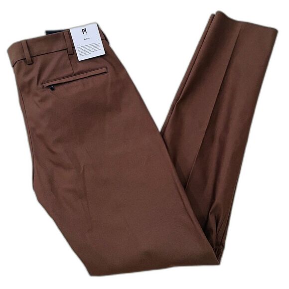 PT Torino NWT Men's Casual Active Pants Size 50 34 US Epsilon Solid Brown Slim